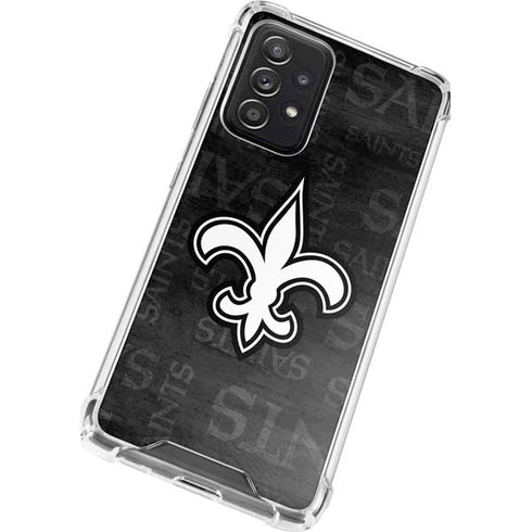NFL New Orleans Saints Black & White Galaxy A52 5G Clear Case